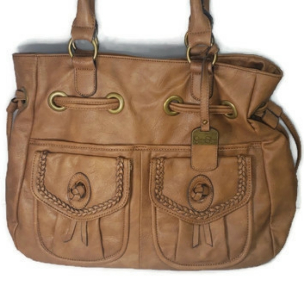 Jessica Simpson tan brown shoulder bag purse